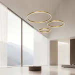Matinio aukso LED pakabinamas &scaron;viestuvas su trimis žiedais