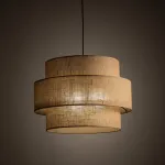 Pakabinamas &scaron;viestuvas 3xE27, 50 cm, smėlio spalvos gaubtai