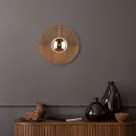 LUNAR WOOD sieninis &scaron;viestuvas 30 cm, medžio ir stiklo, G9