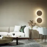 LUNA WOOD sieninis &scaron;viestuvas, 40 cm, medžio diskas, 4xG9