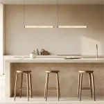 Linijinis LED pakabinamas &scaron;viestuvas, Alabasteris ir Smėlio Juoda, 69.4cm