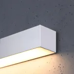 Sieninis &scaron;viestuvas 67 cm &ndash; linijinis, baltas, &scaron;ilta LED &scaron;viesa