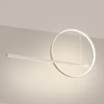 Pakabinamas &scaron;viestuvas 120 cm &ndash; žiedas ir linija, baltas, LED 46W