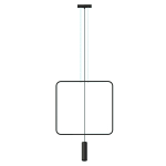 Pakabinamas &scaron;viestuvas 61 cm &ndash; stačiakampis, juodas, GU10 akcentas