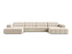 Jennifer &mdash; Panoraminė sofa - Brick (Eden 10 Terra) / Black Plastic