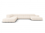 Čikaga &mdash; Panoraminė kampinė sofa - Royal Blue (Bluvel 86) / Black Plastic / Left