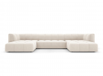 Moritz &mdash; Panoraminė sofa - Sea Green (Rebel 13) / Black Plastic