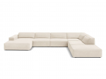 Jodie &mdash; Panoraminė sofa - Terracotta (Bluvel 4215) / Black Plastic / Left