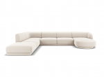 Miley &mdash; Panoraminė sofa - Green (Bluvel 77) / Black Plastic / Right