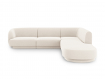 Miley &mdash; kampinis sofos komplektas - Beige (Baloo 2074) / Black Plastic / Right