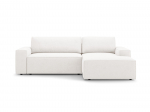Jodie &mdash; Kampinis sofos komplektas - White (Baloo 2073) / Black Plastic / Left