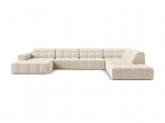 Jennifer &mdash; Panoraminė sofa - Green (Bluvel 77) / Black Plastic / Left