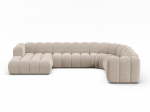 Lupine &mdash; Panoraminė sofa - Brick (Eden 10 Terra) / Black Plastic / Left