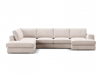 Pola &mdash; Panoraminė sofa - Light Brown (BABEL TAUPE) / Black Plastic / Right