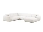 Molino &mdash; Panoraminė sofa - Light Beige (Casino Pearl) / Black Plastic / Right