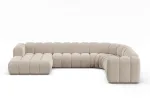 Lupine &mdash; panoraminė sofa - Deep Petrol (Venus 2911) / Black Plastic / Left