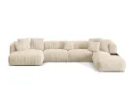 Martina &mdash; Kampinė sofa - Chocolate (Vogue 6) / Black Plastic / Left