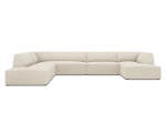 Ruby &mdash; Panoraminė sofa - Yellow (Salvador 10) / Black Plastic / Left