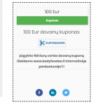 100 Eurų dovanų kuponas