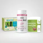 Rinkinys &bdquo;Detox & Lengvumas&ldquo;: Skaidulos, Kepenims, Arbata Mangų-ananasų