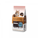 QUATTRO visavertis sausas dietinis/senstančių kačių pa&scaron;aras su balta žuvimi ir kriliu1.5Kg