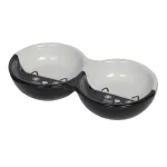 Nobby dubenėlis katėms keramikinis dvigubas "Face", juodas/baltas, 2 x 130 ml