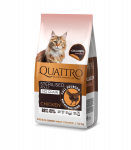 QUATTRO visavertis sausas pa&scaron;aras suaugusioms sterilizuotoms katėms su vi&scaron;tiena (begrūdis), 1+0,5 kg