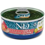F07210 FARMINA N&D NATURAL - CAT Wet Tuna&Salmon ADULT 140 g (pak.18)