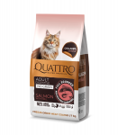 QUATTRO visavertis sausas pa&scaron;aras suaugusioms jautrioms katėms su la&scaron;i&scaron;a ir kriliu (begrūdis), 1+0,5 kg