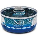 F01997 FARMINA N&D OCEAN - CAT Wet Tuna Cod Shrimp&Pumpkin ADULT 70 g (pak.24)
