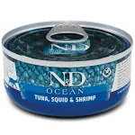 F02024 FARMINA N&D OCEAN - CAT Wet Tuna Squid&Shrimp ADULT 70 g (pak.24)