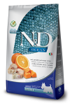 FARMINA N&D OCEAN - sausas maistas suaugusiems mažų veislių &scaron;unims su menke, moliūgais ir apelsinais 2,5 kg