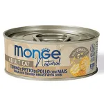 M07238 Monge Natural - Wet Cat Cans Tuna & chicken with corn 80 g