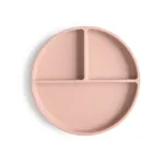Mushie silikoninė prilimpanti lėk&scaron;tė su skyriais "Blush"