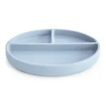 Mushie silikoninė prilimpanti lėk&scaron;tė su skyriais "Powder blue"