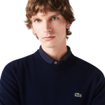 LACOSTE Megztinis su apvaliu kaklu i&scaron; medvilnės, jūrų laivynas
