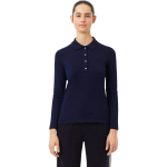 LACOSTE Polo Cotton, ilgomis rankovėmis, jūrų laivynas