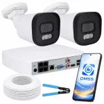 Namų stebėjimo komplektas Dahua, 2 lauko PoE IP kameros, 4 Mpx, DUAL LIGHT