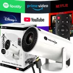 Neonix ne&scaron;iojamas projektorius su Android TV, 4K, WiFi, Full HD, integruotas garsiakalbis