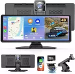 Automobilinis monitorius su 10" ekranu, Android, CarPlay, galinio vaizdo kamera, lenkų kalbos meniu