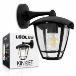 Lauko sieninis LED žibintas, juodas, E27, fasadui ir sodui