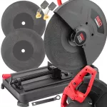 Metalo pjovimo kampinis pjūklas 355 mm, 3500 W, su 2 diskais