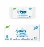 Drėgnos servetėlės Pure Water Wipes BIO, 99,9 % vandens, 9 x 60 vnt.