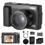 Skaitmeninė 4K vaizdo kamera, 48 MP, autofokusas, 16x priartinimas, 3" besisukantis LCD ekranas