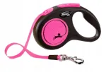 Automatinis pavadėlis Flexi New Neon, rožinis, 5 m, S dydis