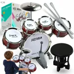 Vaiki&scaron;kas mu&scaron;amųjų instrumentų rinkinys: 5 būgnai, lėk&scaron;tė ir taburetė