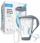 Stiklinis vandens filtras Dafi Crystal LED pilkas, su 1 Classic filtru