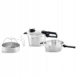 Slėginis puodas Fissler Vitavit Premium 6 l ir 2,5 l keptuvė, tinka indukcinei kaitlentei, 22 cm