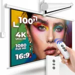Elektrinis sieninis projekcinis ekranas, 100 colių, 16:9, HD