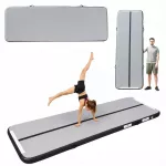Gimnastikos čiužinys su pompa, pilkas